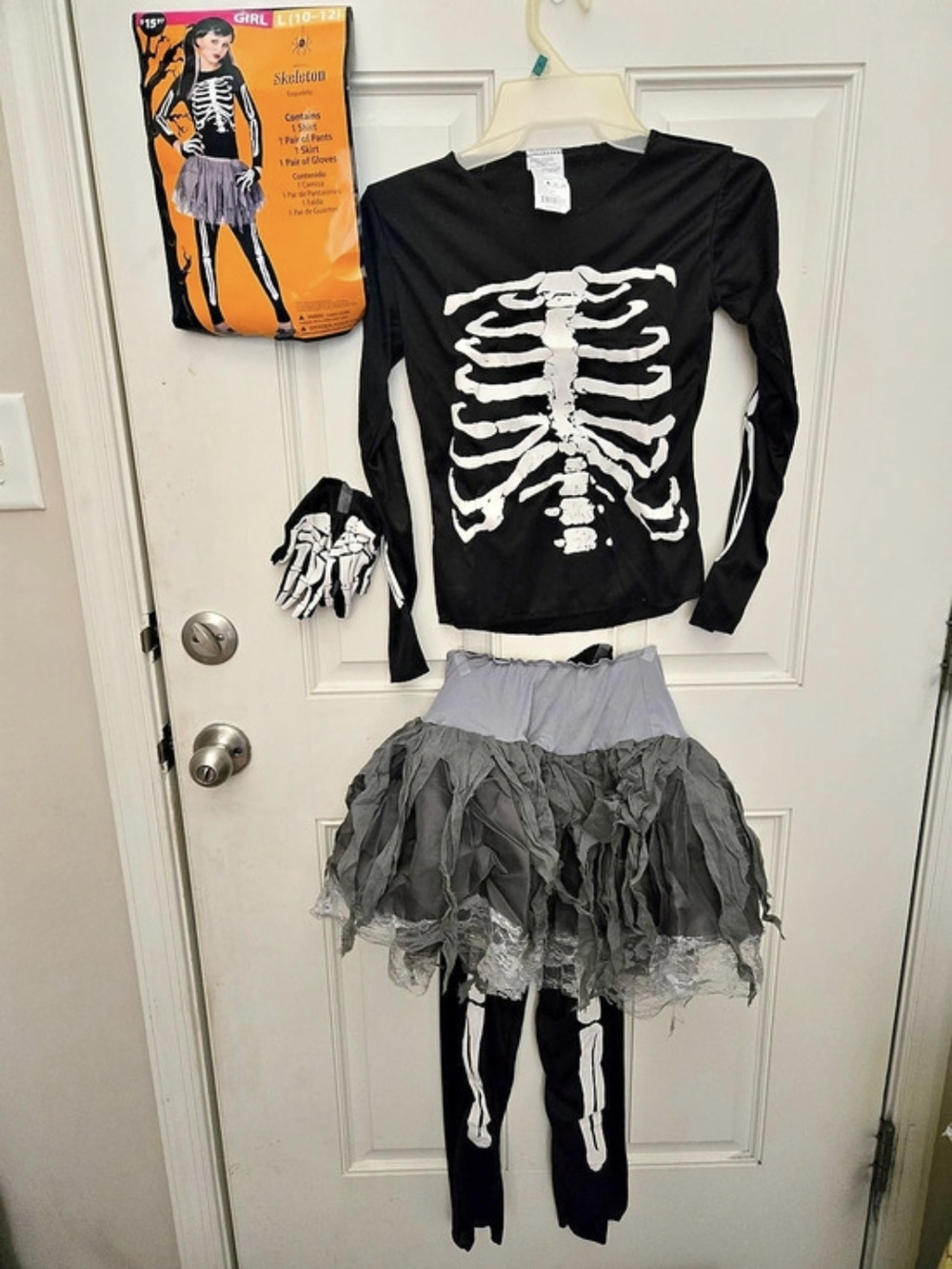 Skeleton Halloween Costume Girls Large 10-12 Goth Party